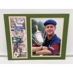 Payne Stewart Signed Pamphlet Pairings 1997 Memorabilia Display Photo Matted JSA